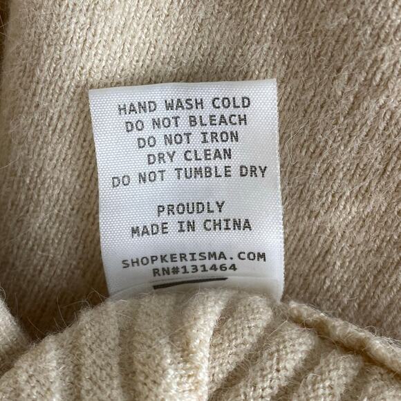 Kerisma Mercer Open Cardigan Sweater Size S/M Beige Ecru Angora Casual Staple - Picture 11 of 13
